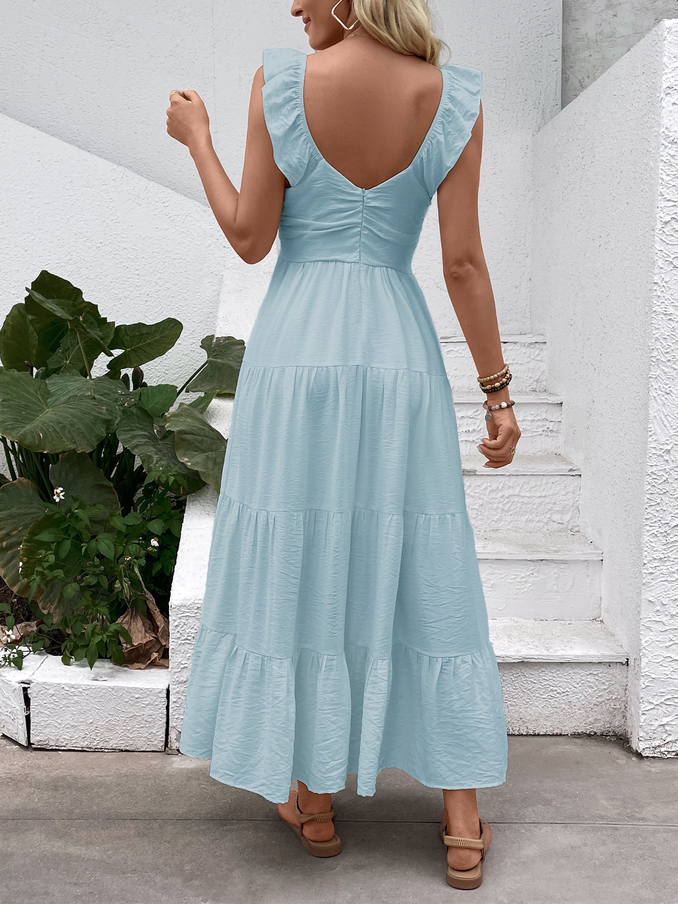 Long Sleeveless V-neck Dress for Women