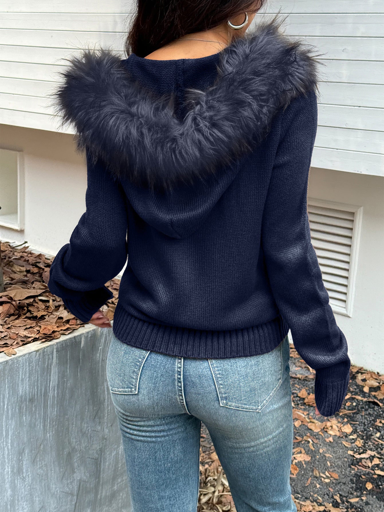 Women Casual Plush Long Sleeve Sweater Jacket Sweater