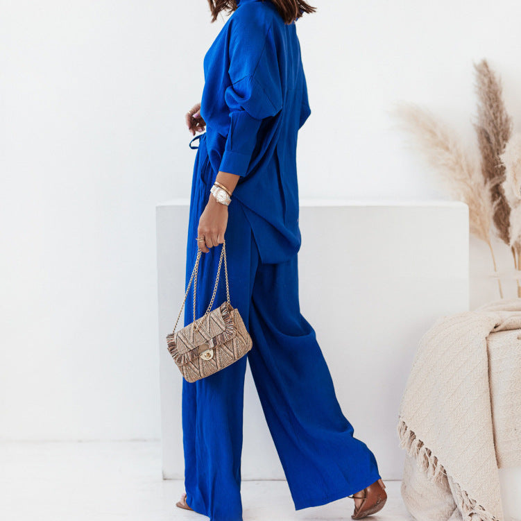 Women's Fashion Loose Shirt and Pants Casual Suit