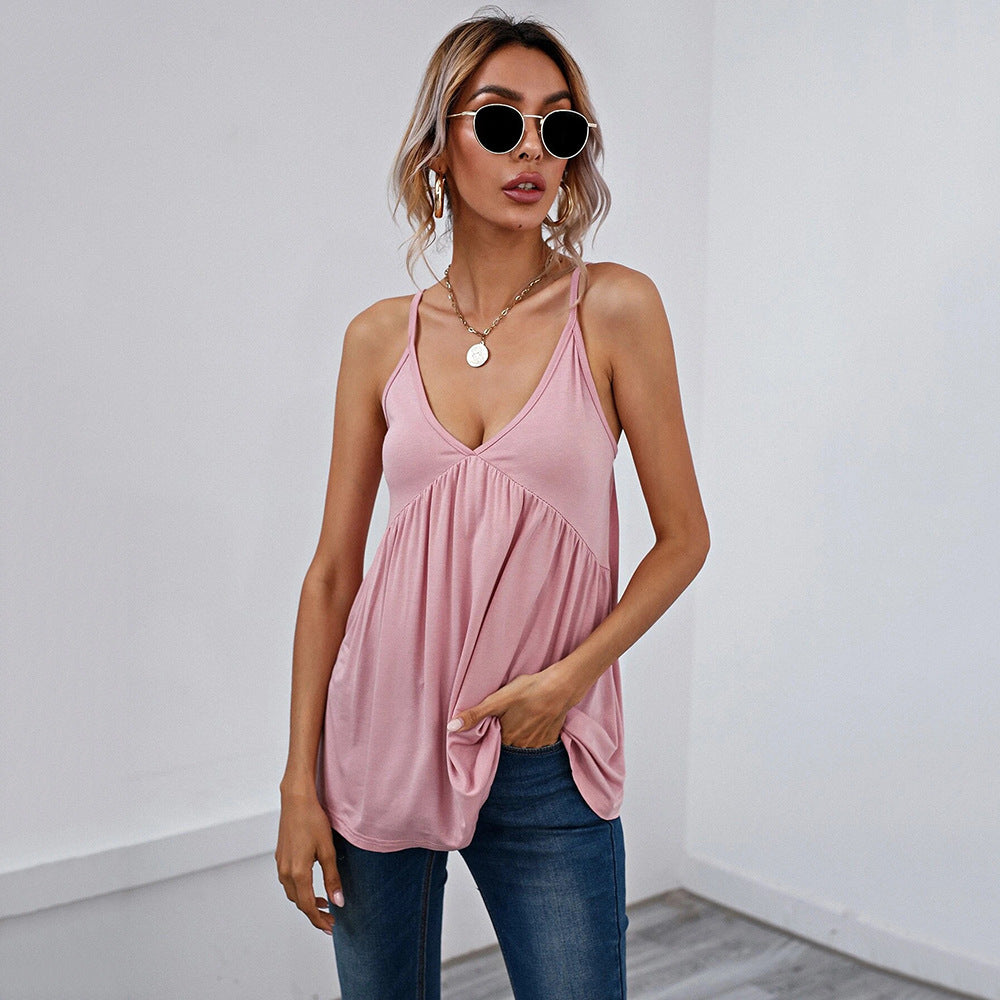 Women's Sexy Vest T-Shirt V-Neck Sleeveless Top