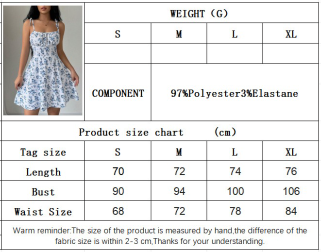 Women Floral Short Dress Square Neck Dresss
