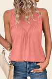 Solid Color V-neck Sleeveless Top Women's Casual Loose Vest Women