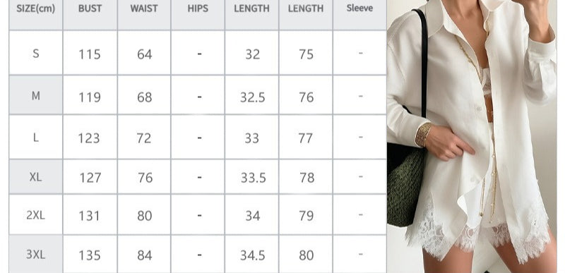Women Fashion Casual Solid Color Lace Splicing Shorts Set