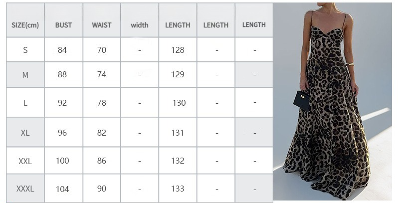 Women Fashion Sexy Elegant Leopard Print Suspender Dress
