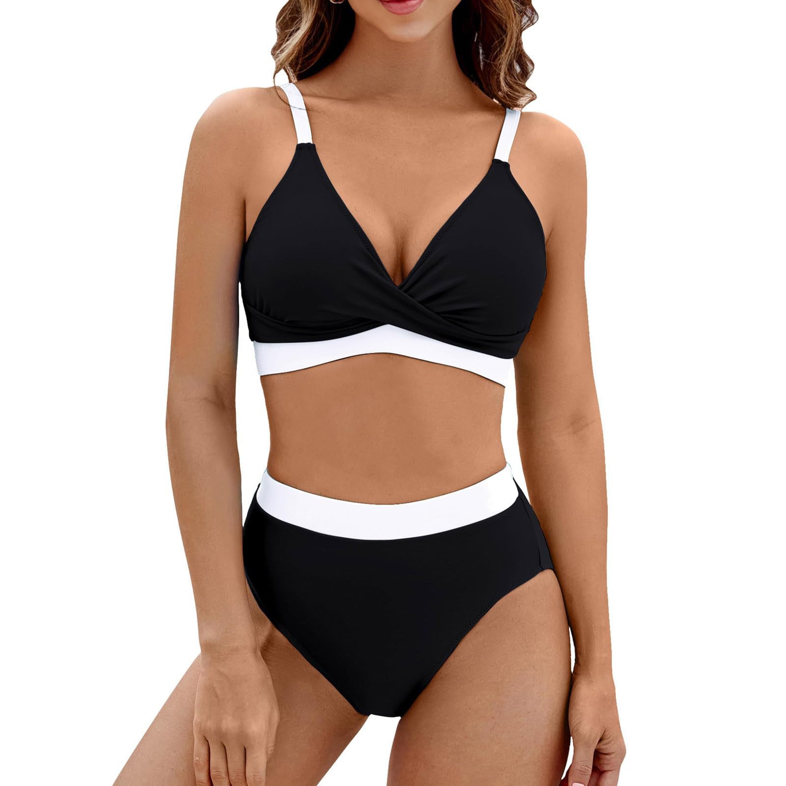 Colorblock Matching Split Bikini Swimsuit Women