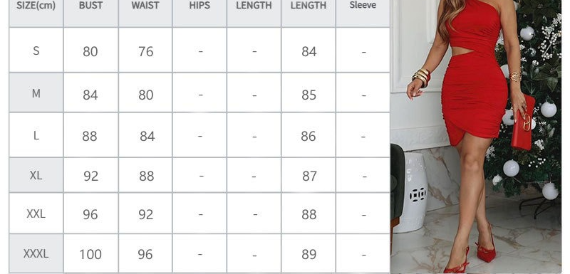 Women's Sexy Solid Color Slant Neck Shoulder Waist Dress