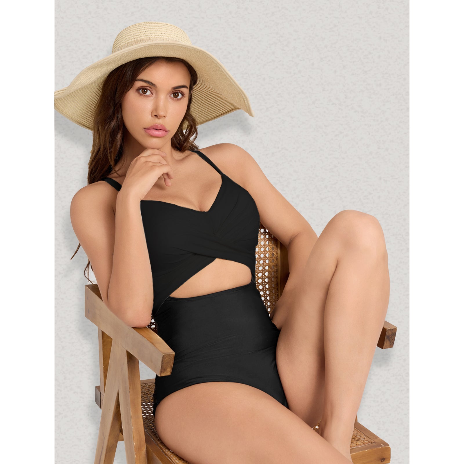 Women's One Piece Swimsuits Tummy Control Cutout High Waisted