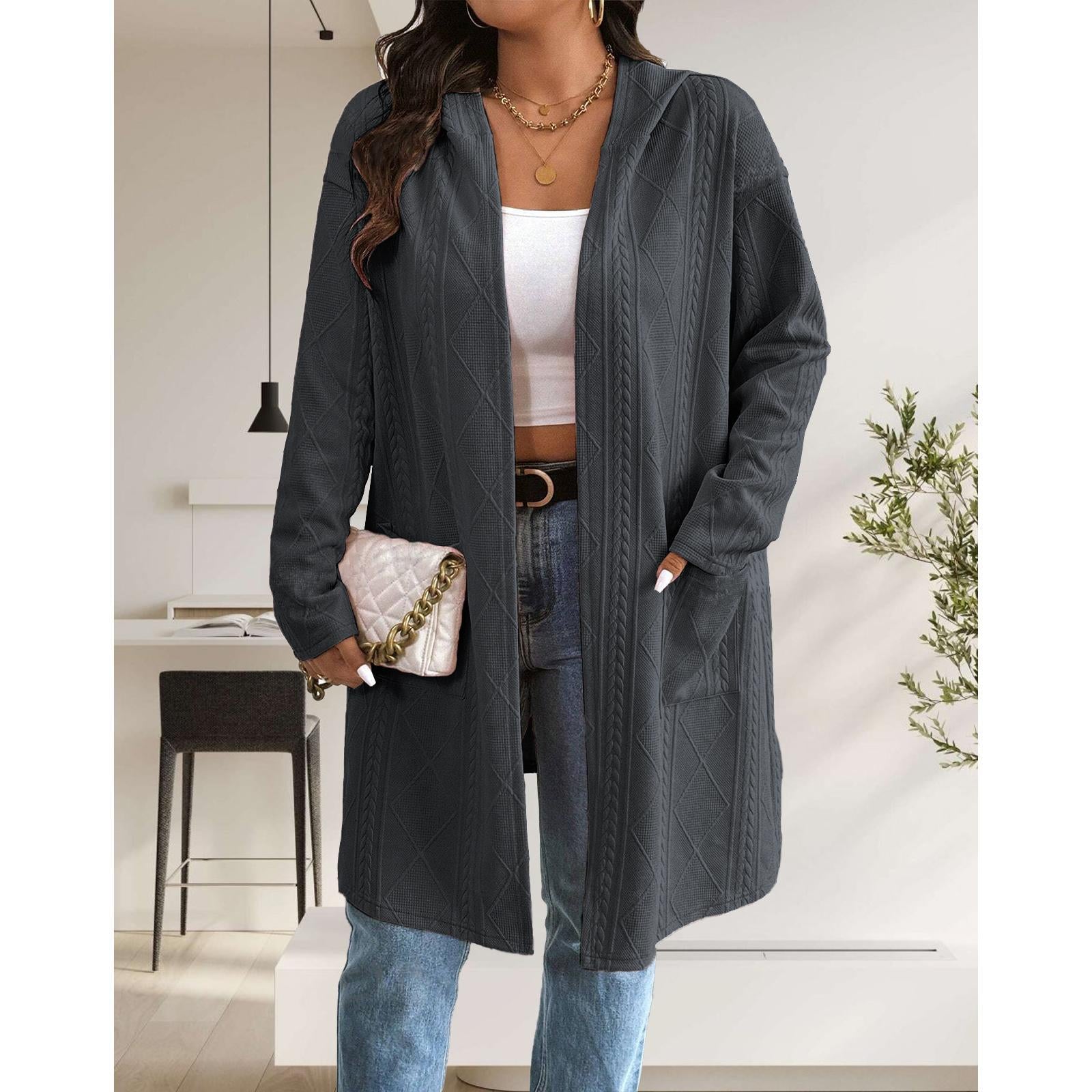 Long Cardigan for Women Lightweight Open Front with Pockets Oversized Cardigan for Women, Soft Knit, Casual Fall Clothes, Layering Piece for Fall, Winter & Office Wear Knitwear Womenswear