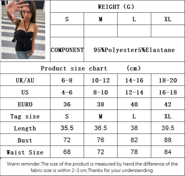 Women Neck T-shirt Summer Halter Back Tube Sleeveless Top