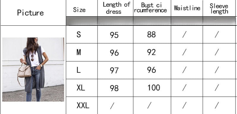 Women's Cardigan Fashion Medium and Long Sleeveless Vest Women