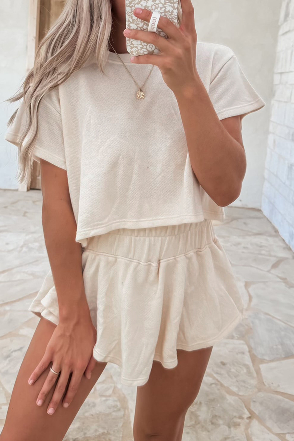 Short-sleeved Suit Women's Short Skirt Two-piece Set